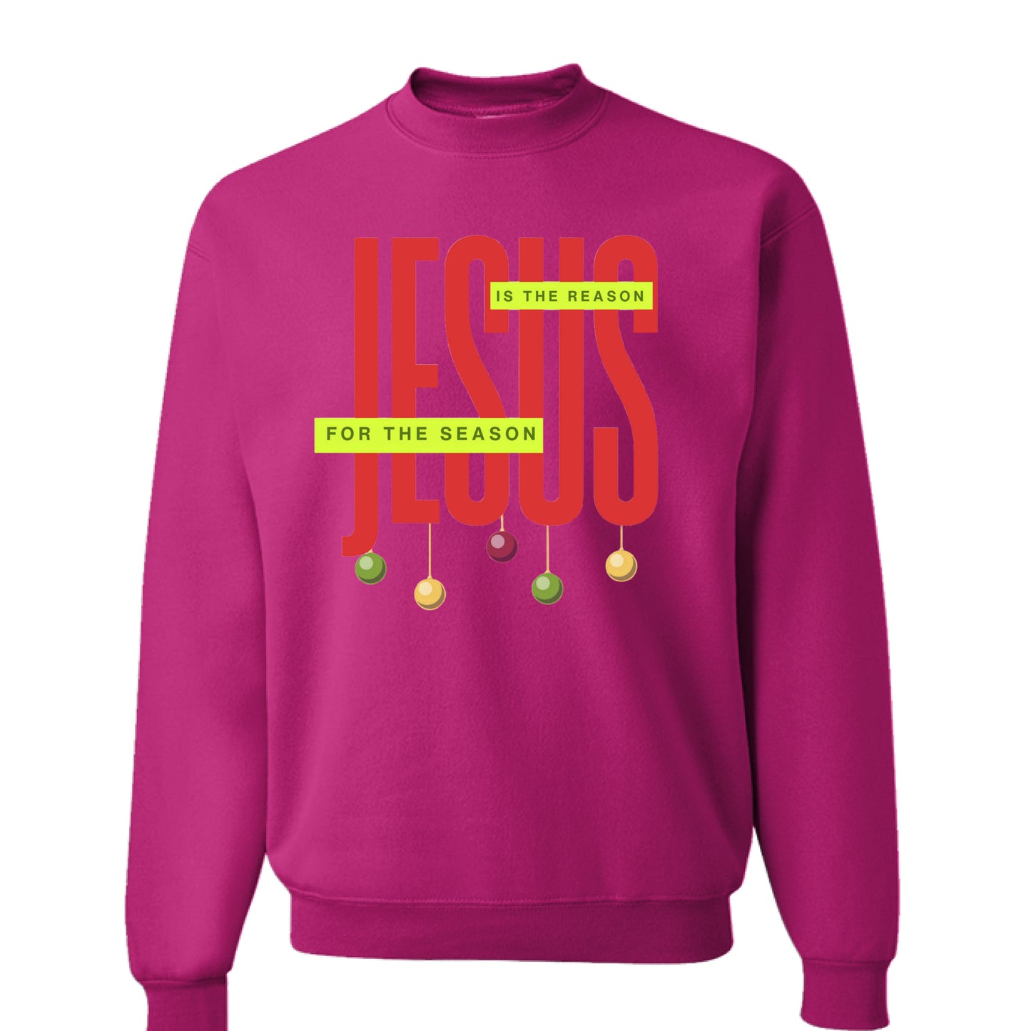 PINK FRONT Jesus is the Reason for the Season Christmas Holiday Sweater