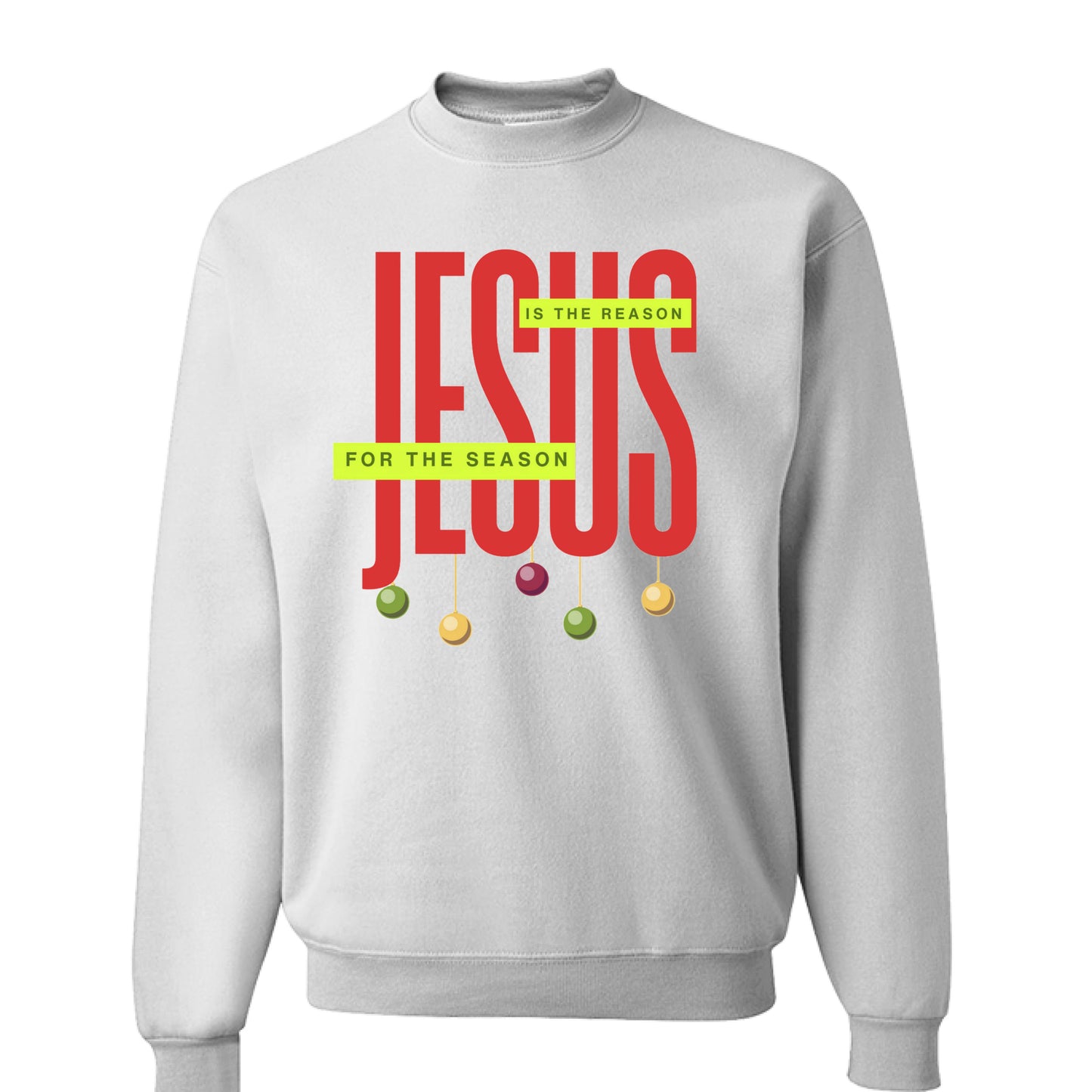 WHITE Jesus is the Reason for the Season Christmas Holiday Sweater