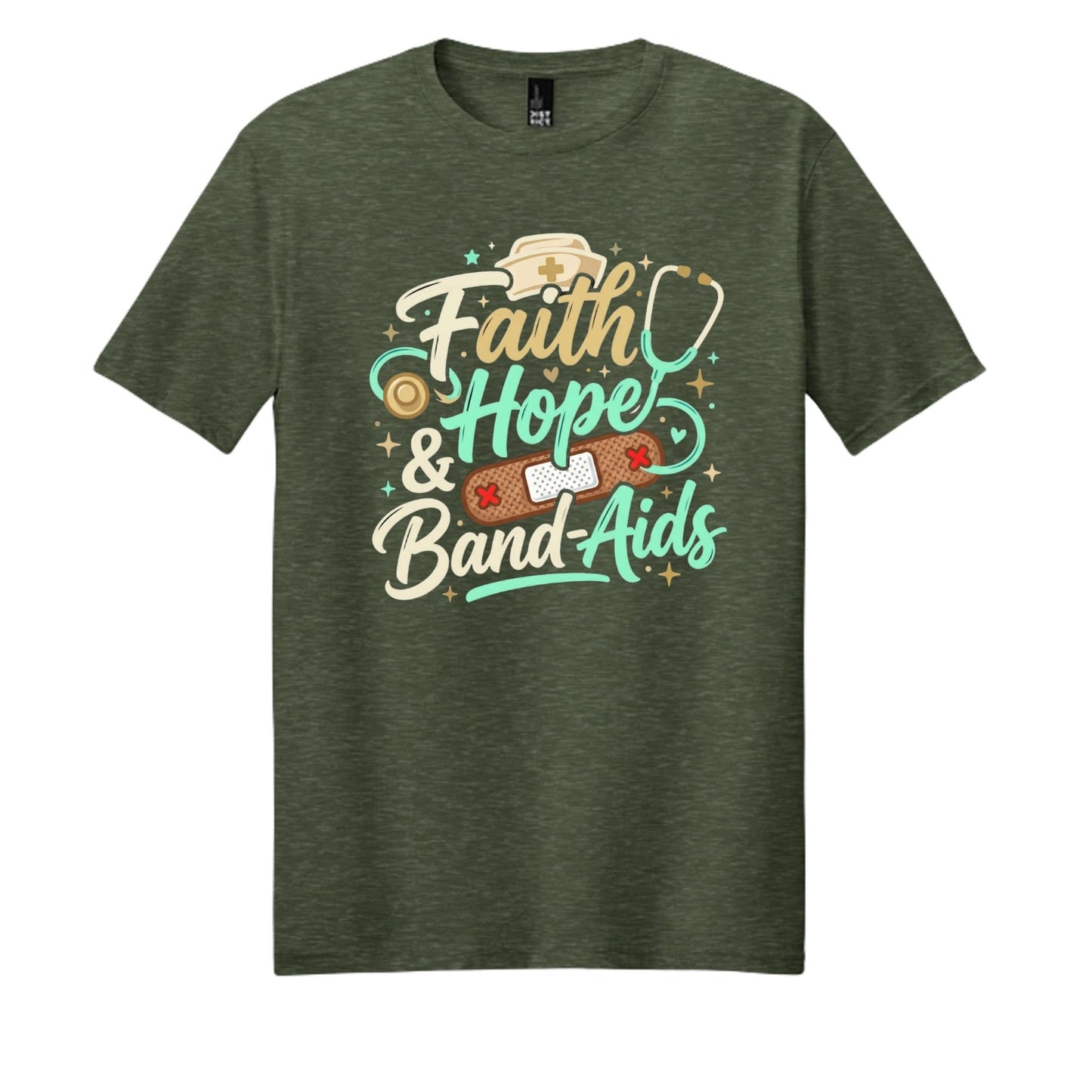 Faith Hope & Band-Aids School Nurse Tee - Shirts - 19g649mrmykf1i - PhreeDom by Design
