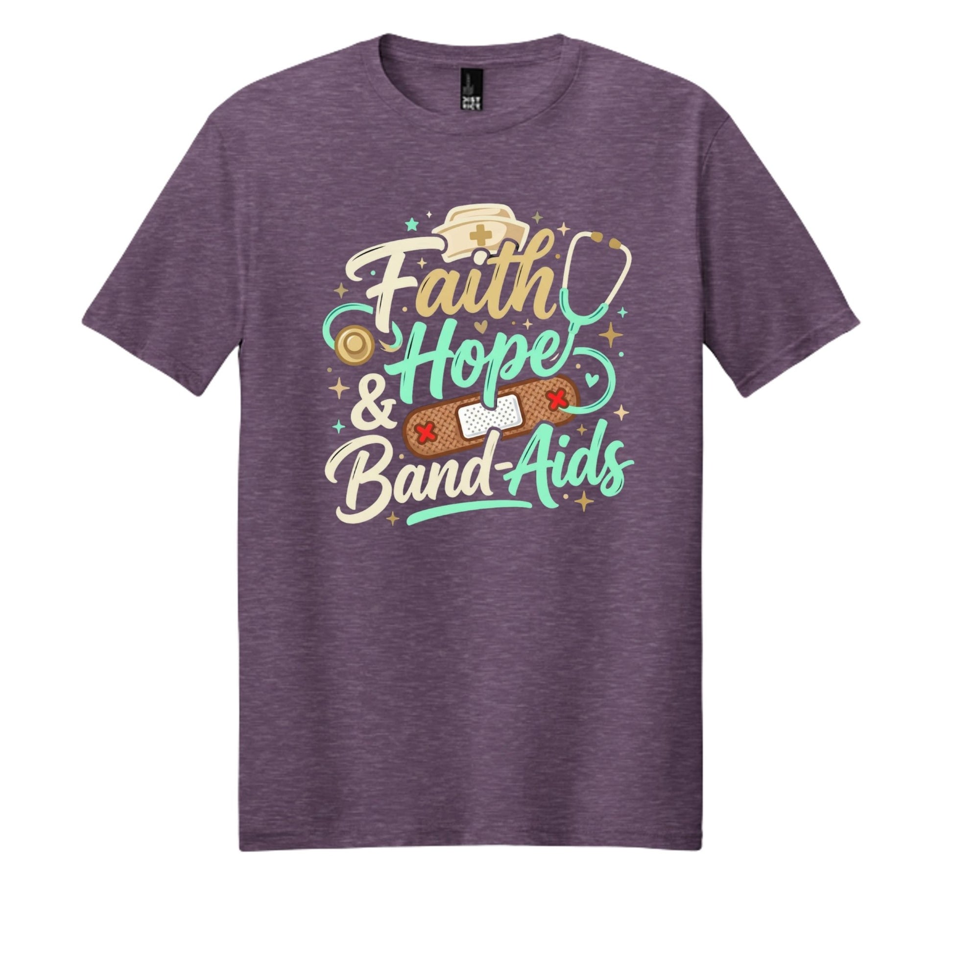 Faith Hope & Band-Aids School Nurse Tee - Shirts - 2mrn0k2l6 - PhreeDom by Design