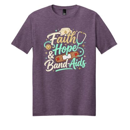 Faith Hope & Band-Aids School Nurse Tee - Shirts - 2mrn0k2l6 - PhreeDom by Design