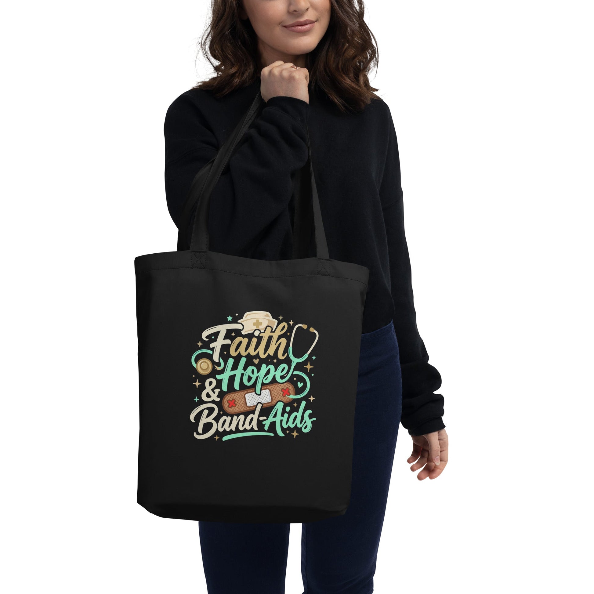 Faith Hope & Band-Aids School Nurse Tote Bag - Bags - 6826729_10457 - PhreeDom by Design