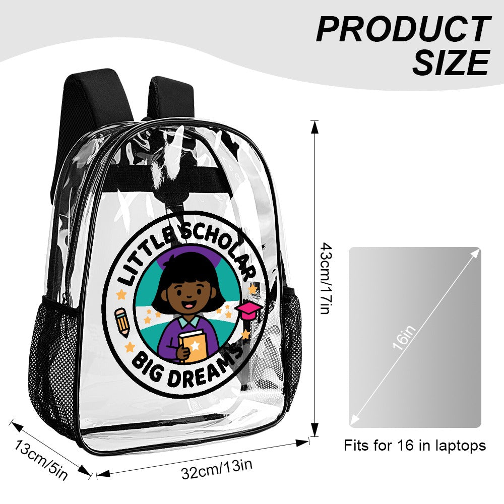 Little Scholar Big Dreams Kids' Clear Backpack - Bags - D9944CC77D4A4DEE940E572296D2E42C - PhreeDom by Design