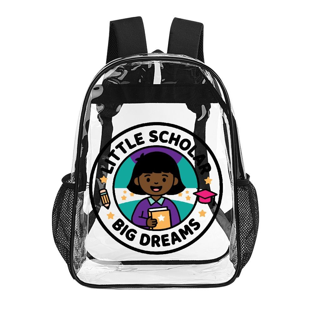 Little Scholar Big Dreams Kids' Clear Backpack - Bags - 84DF273B2B13416CA16C223C8C9E960E - PhreeDom by Design