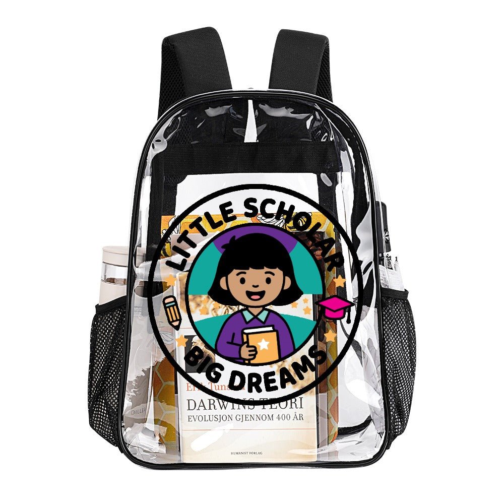 Little Scholar Big Dreams Kids' Clear Backpack - Bags - D9944CC77D4A4DEE940E572296D2E42C - PhreeDom by Design