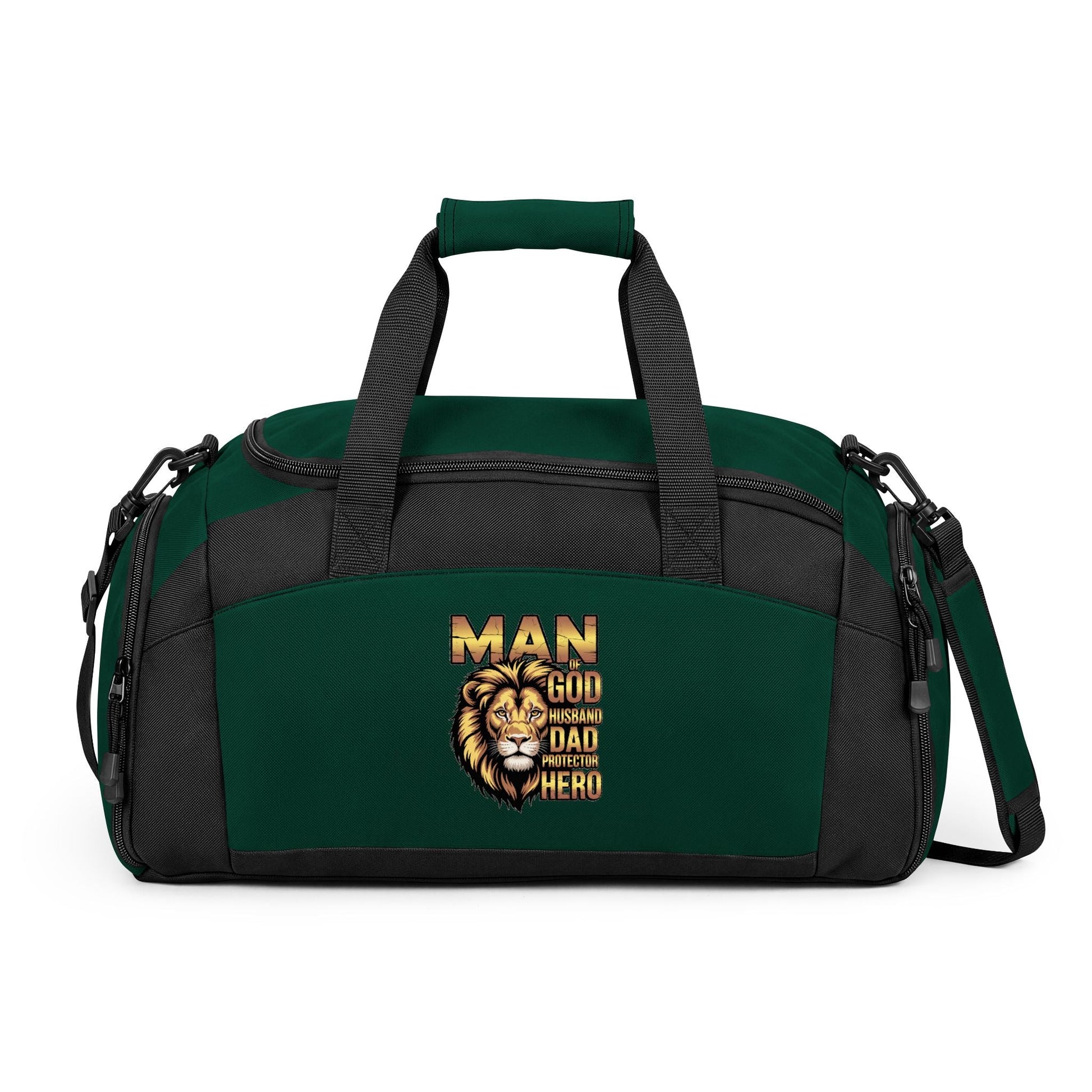 Man of God Duffle Gym Bag - Bags - Hunter Green - PhreeDom by Design