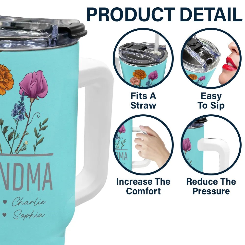 Personalized Nana Grandma Mom Mimi 40oz Tumbler With Straw - Tumbler - TFMT100NAH4264 - PhreeDom by Design