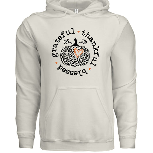 Thankful Grateful Blessed Pumpkin Hoodie - 19g649mg1py11l - PhreeDom by Design