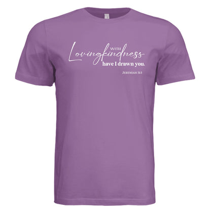 Jeremiah 31:3 Lovingkindness Tee - Shirts - Dark Lavender - PhreeDom by Design